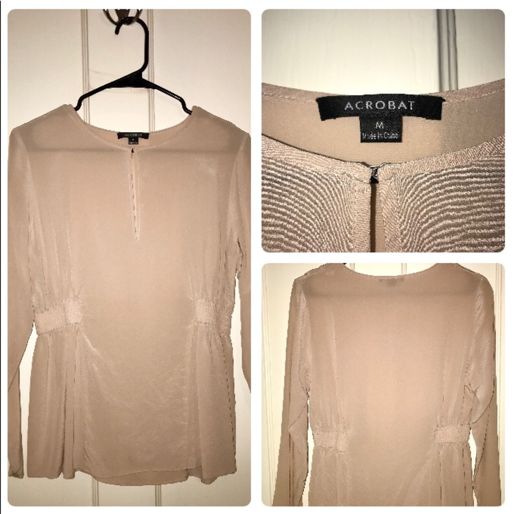 Acrobat light pink silk top